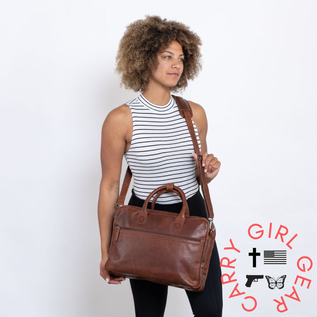 Concealed Carry Hayden Leather Computer Briefcase With Rfid Organizer