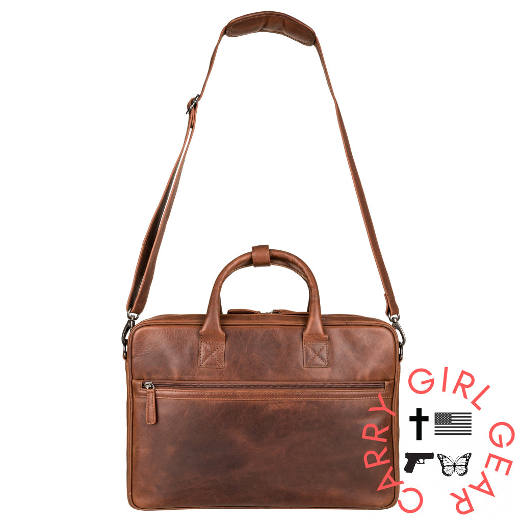 Concealed Carry Hayden Leather Computer Briefcase With Rfid Organizer