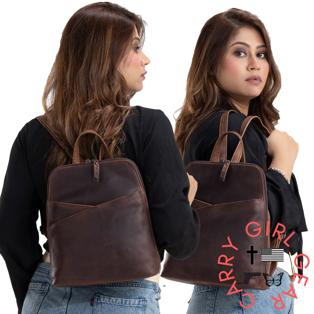 Concealed Carry Jayden Leather Backpack By Lady Conceal Backpacks