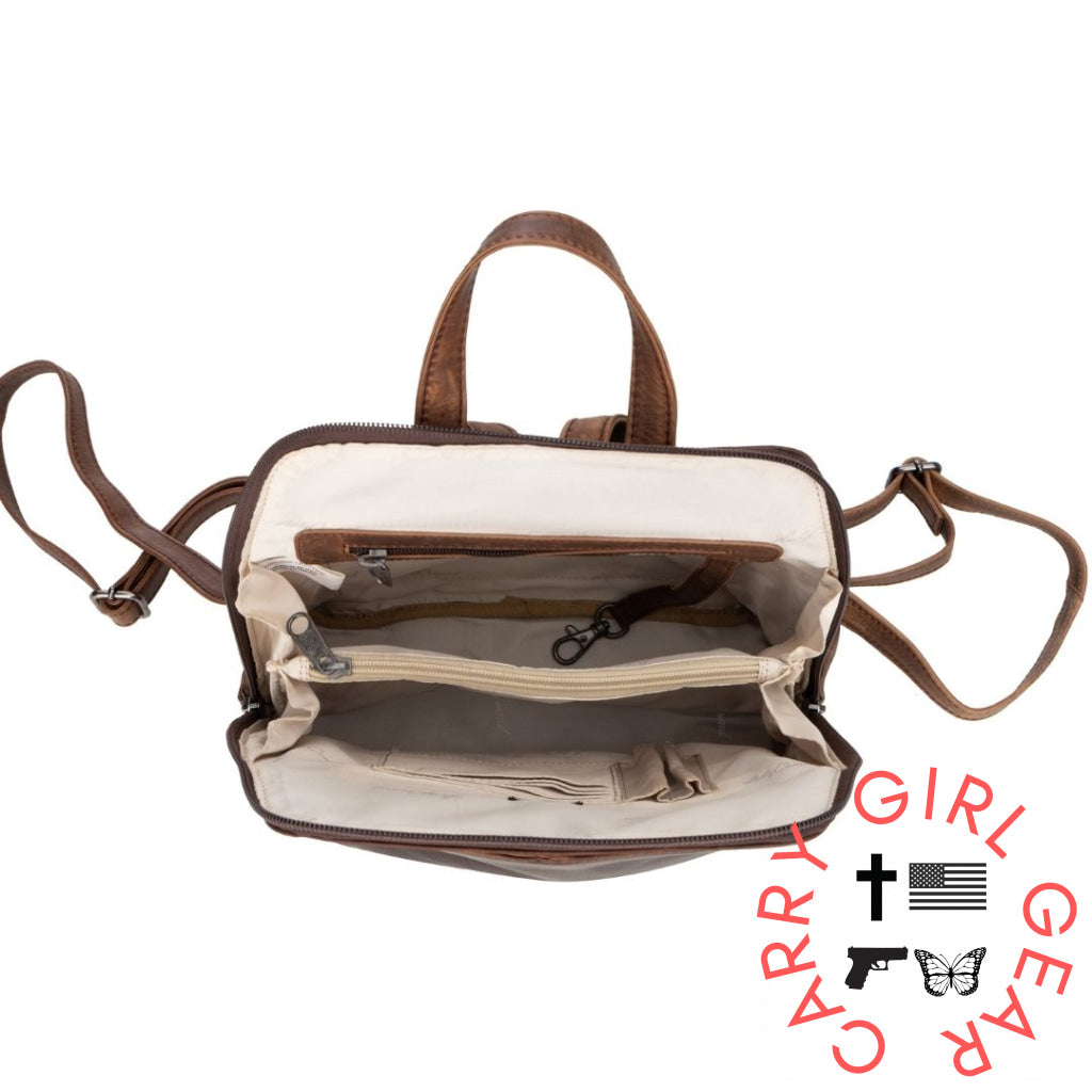 Concealed Carry Jayden Leather Backpack By Lady Conceal Backpacks