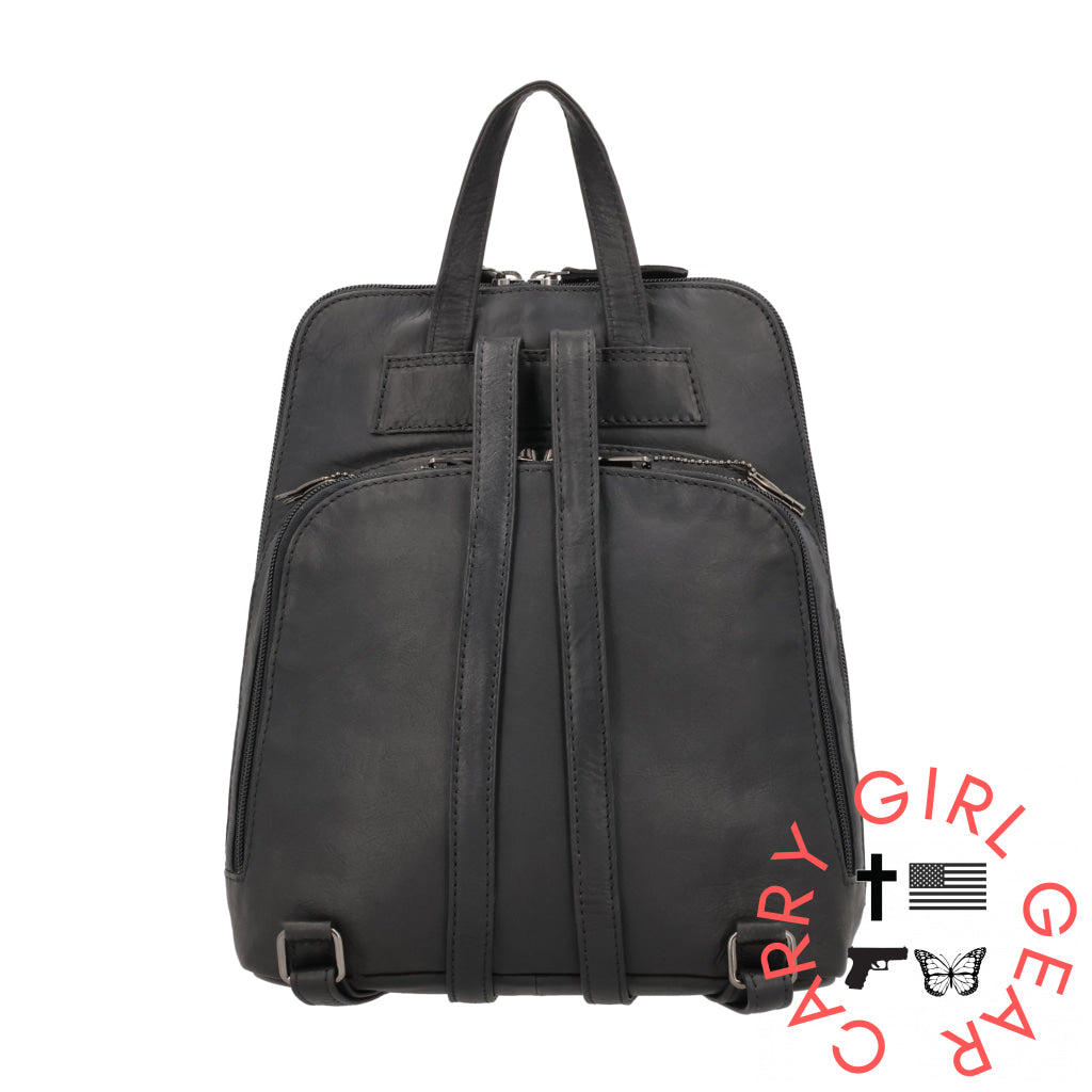 Concealed Carry Jayden Leather Backpack By Lady Conceal Backpacks