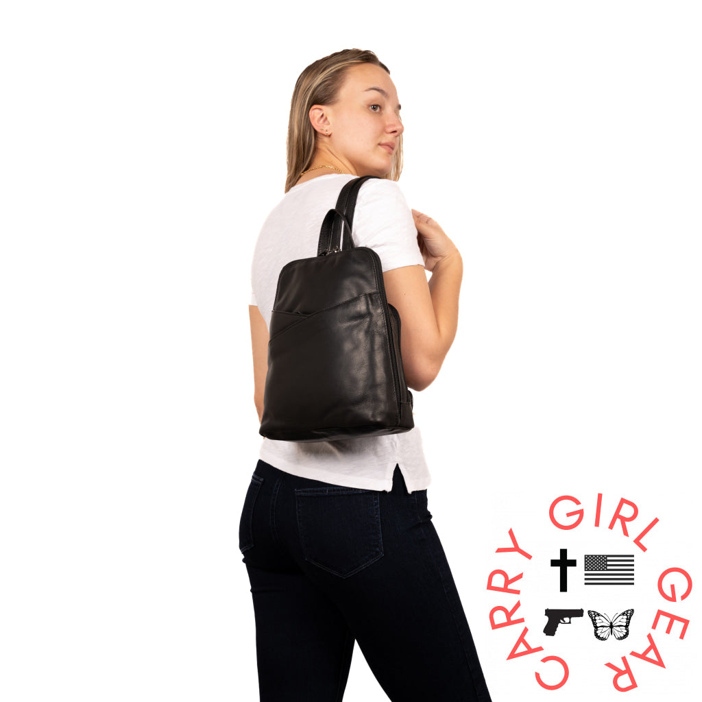 Concealed Carry Jayden Leather Backpack By Lady Conceal Backpacks