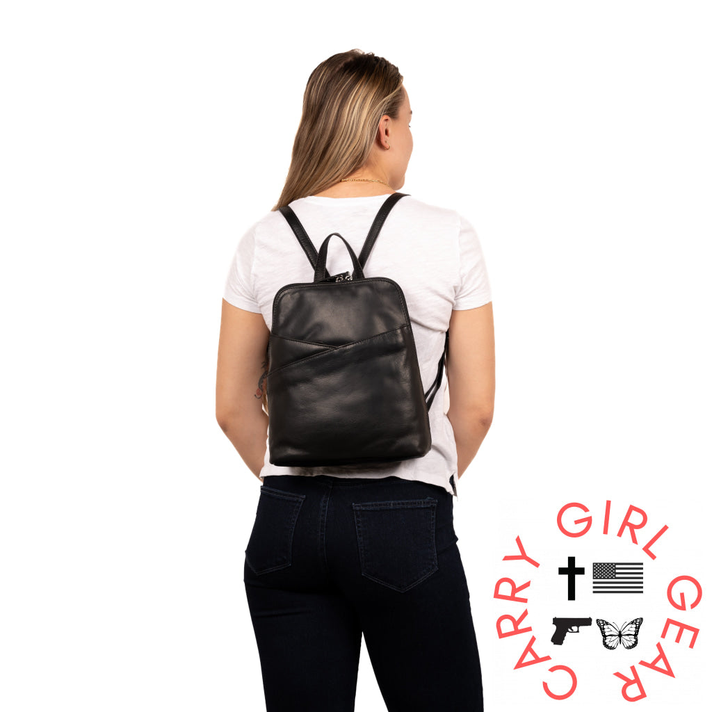 Concealed Carry Jayden Leather Backpack By Lady Conceal Backpacks