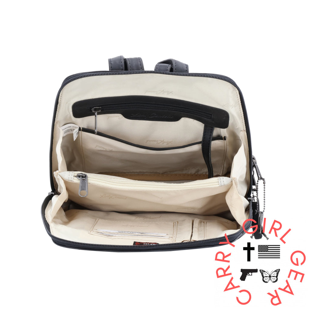Concealed Carry Jayden Leather Backpack By Lady Conceal Backpacks
