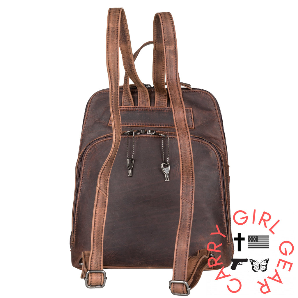 Concealed Carry Jayden Leather Backpack By Lady Conceal Backpacks