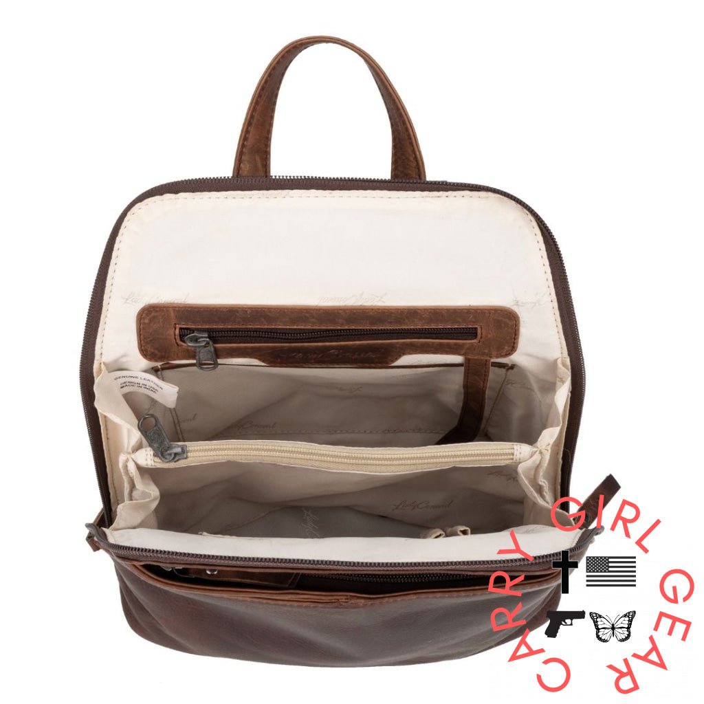 Concealed Carry Jayden Leather Backpack By Lady Conceal Backpacks