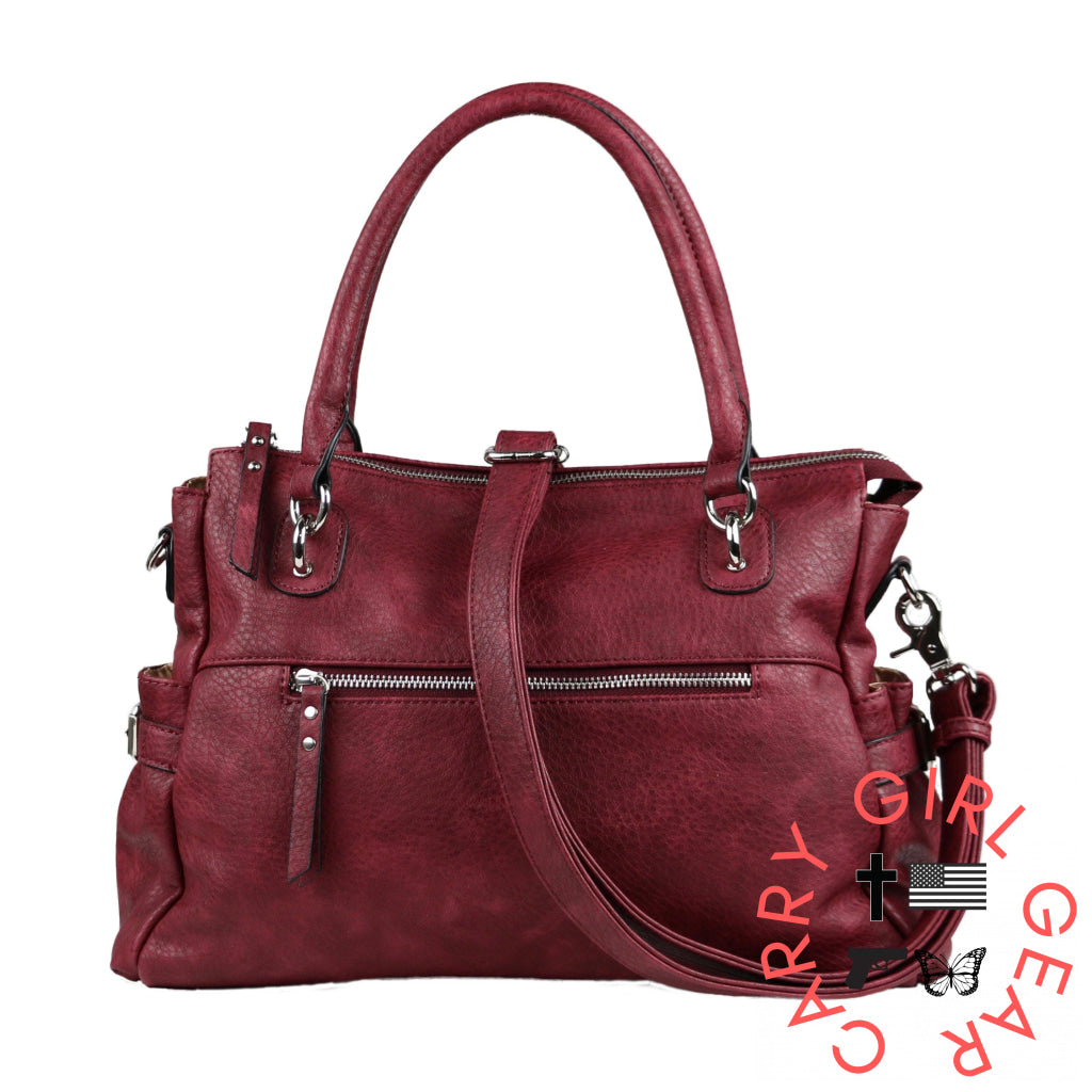 Concealed Carry Jessica Satchel By Lady Conceal Burgundy Satchels