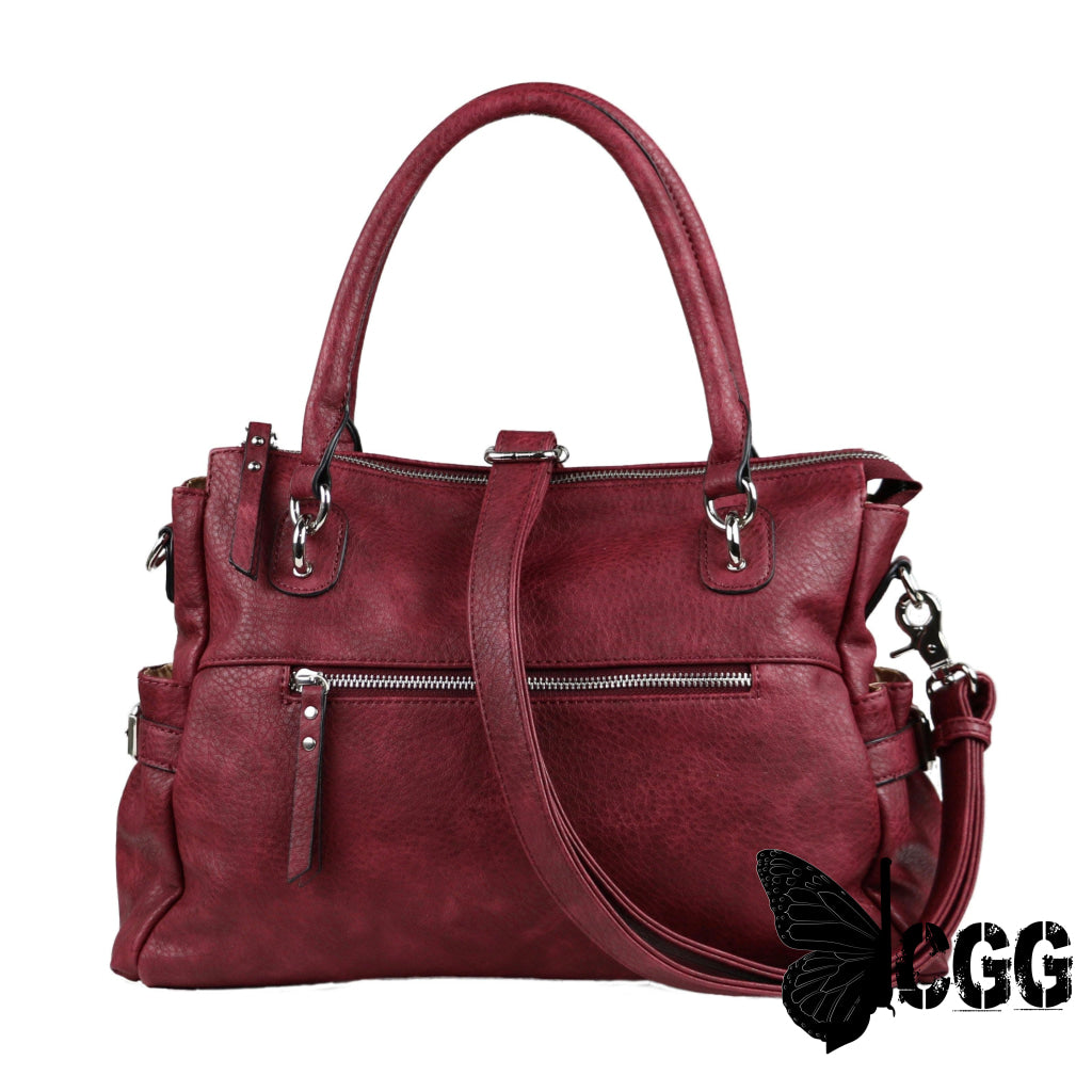 Concealed Carry Jessica Satchel By Lady Conceal Burgundy Satchels