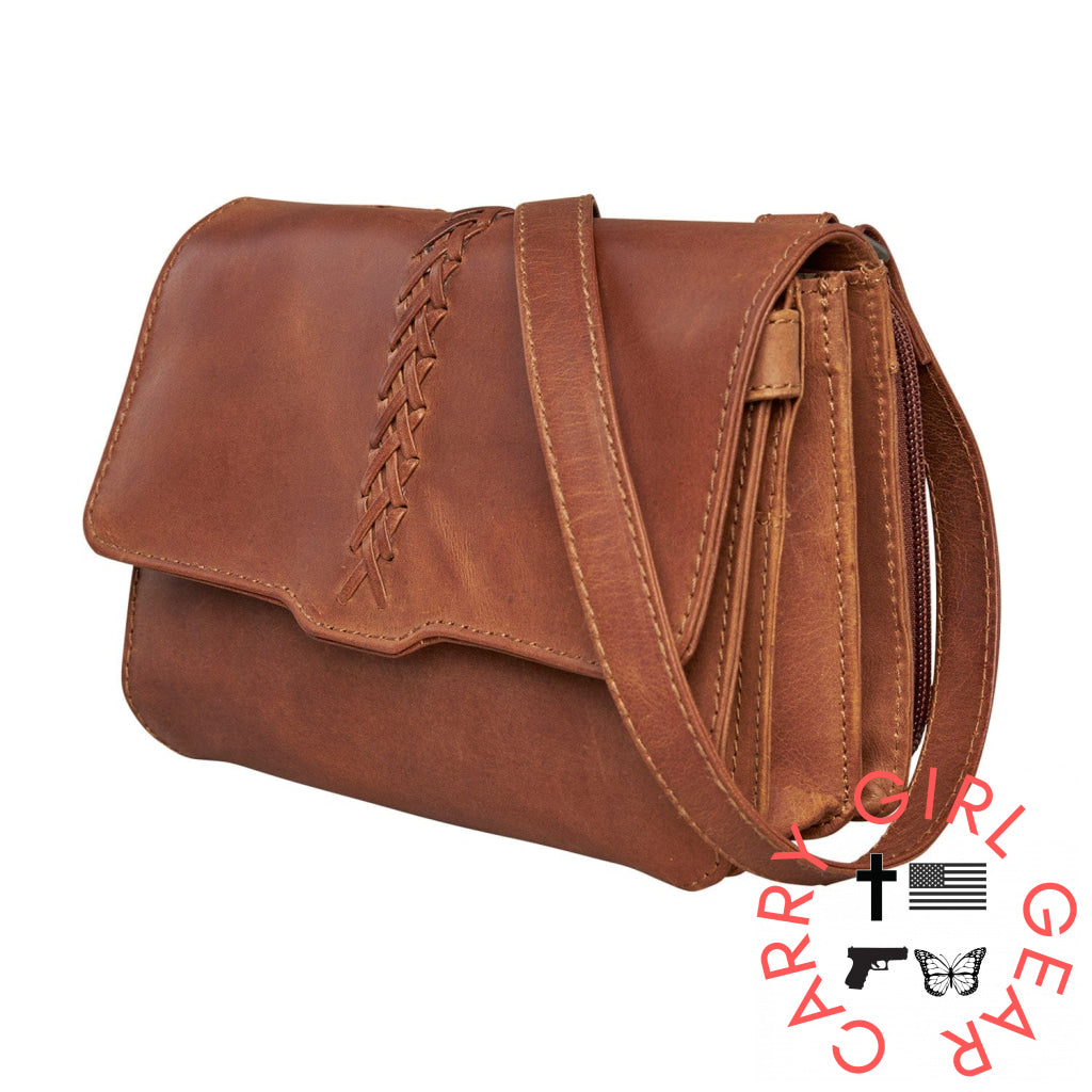 Concealed Carry Jolene Leather Crossbody Organizer By Lady Conceal Bags