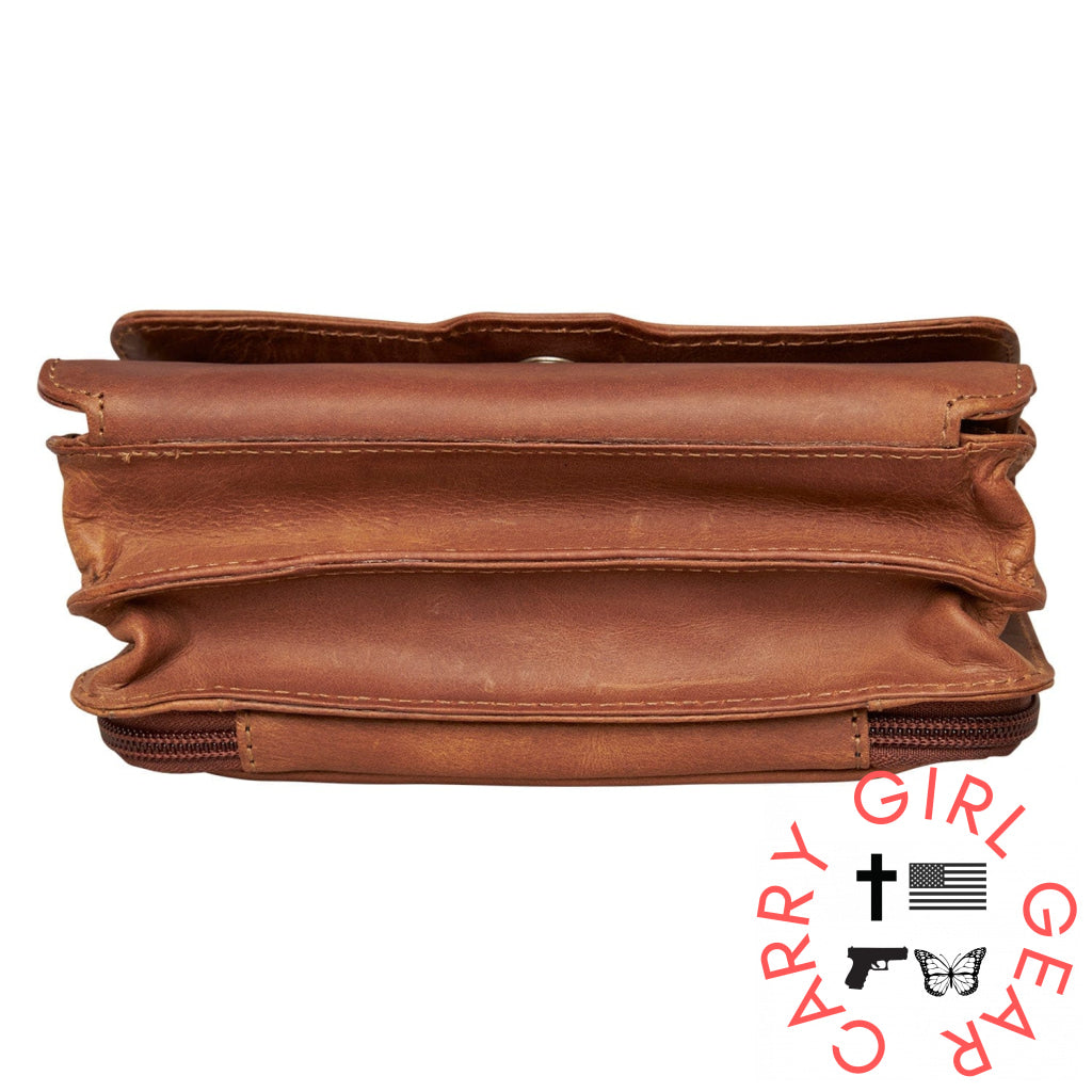 Concealed Carry Jolene Leather Crossbody Organizer By Lady Conceal Bags