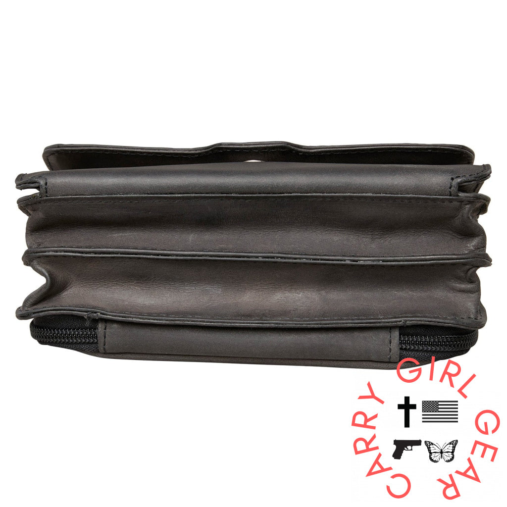 Concealed Carry Jolene Leather Crossbody Organizer By Lady Conceal Bags
