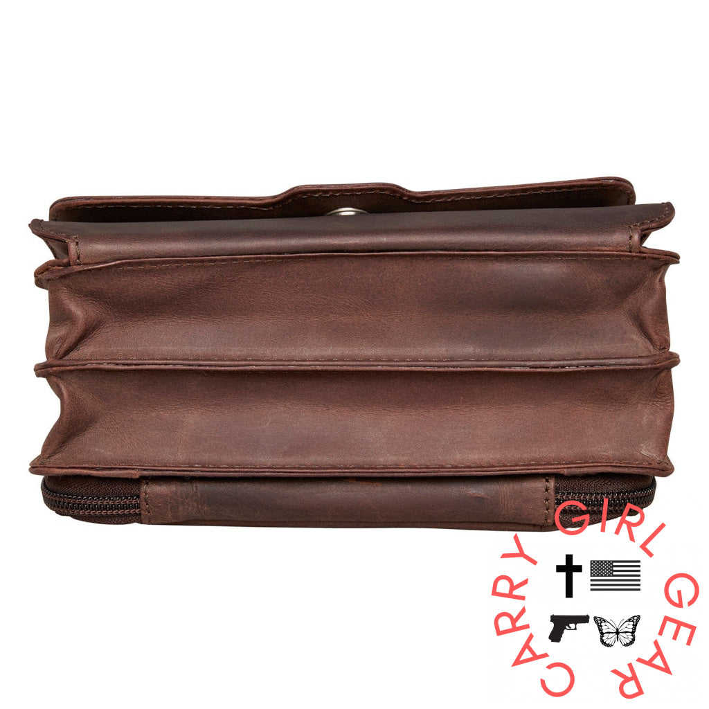 Concealed Carry Jolene Leather Crossbody Organizer By Lady Conceal Bags