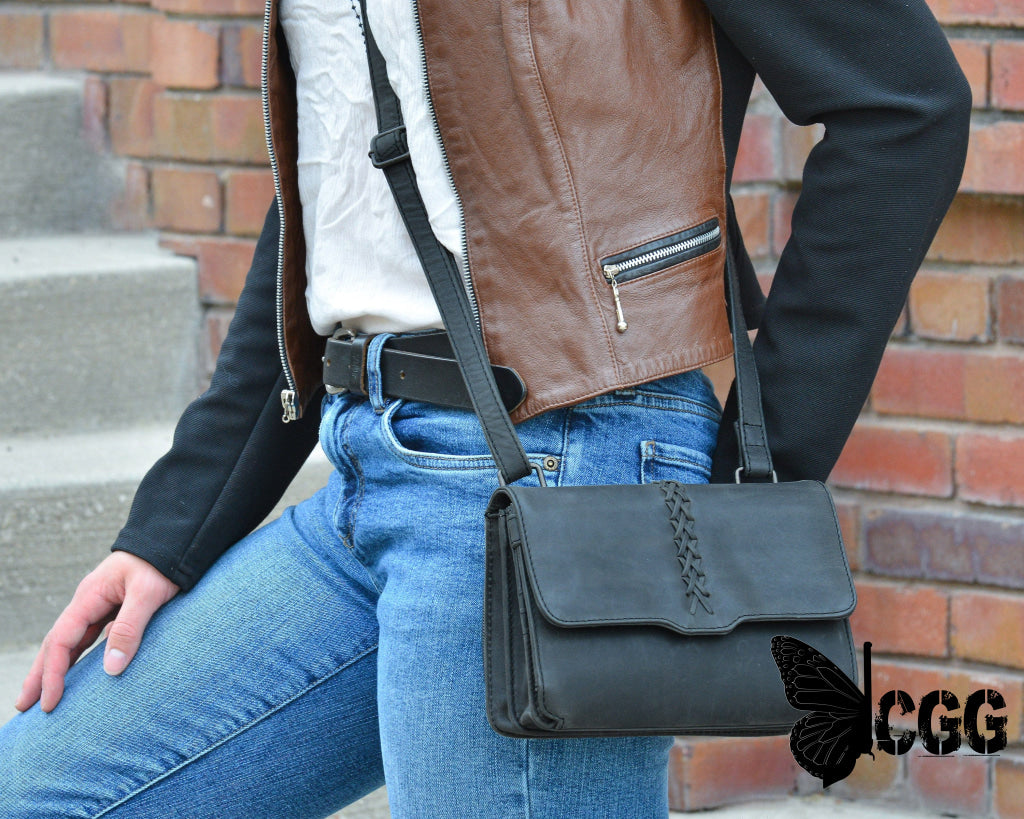 Concealed Carry Jolene Leather Crossbody Organizer By Lady Conceal Bags