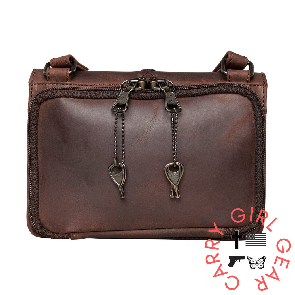 Concealed Carry Jolene Leather Crossbody Organizer By Lady Conceal Bags