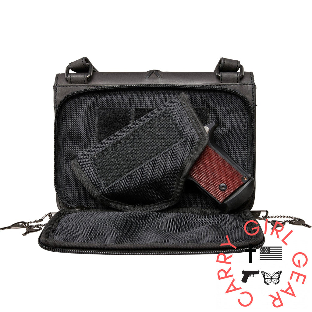 Concealed Carry Jolene Leather Crossbody Organizer By Lady Conceal Bags
