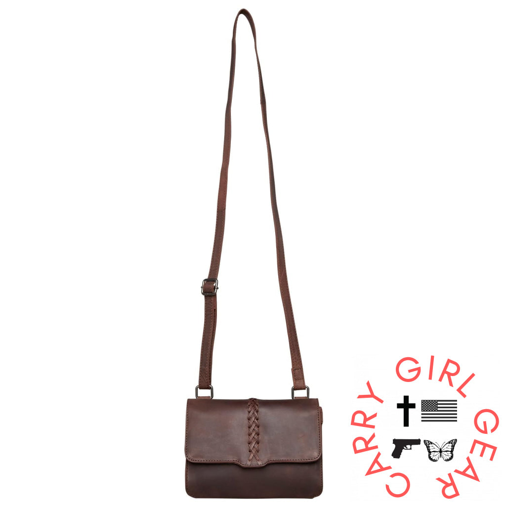 Concealed Carry Jolene Leather Crossbody Organizer By Lady Conceal Bags