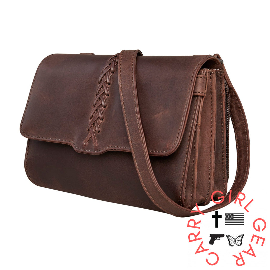 Concealed Carry Jolene Leather Crossbody Organizer By Lady Conceal Bags