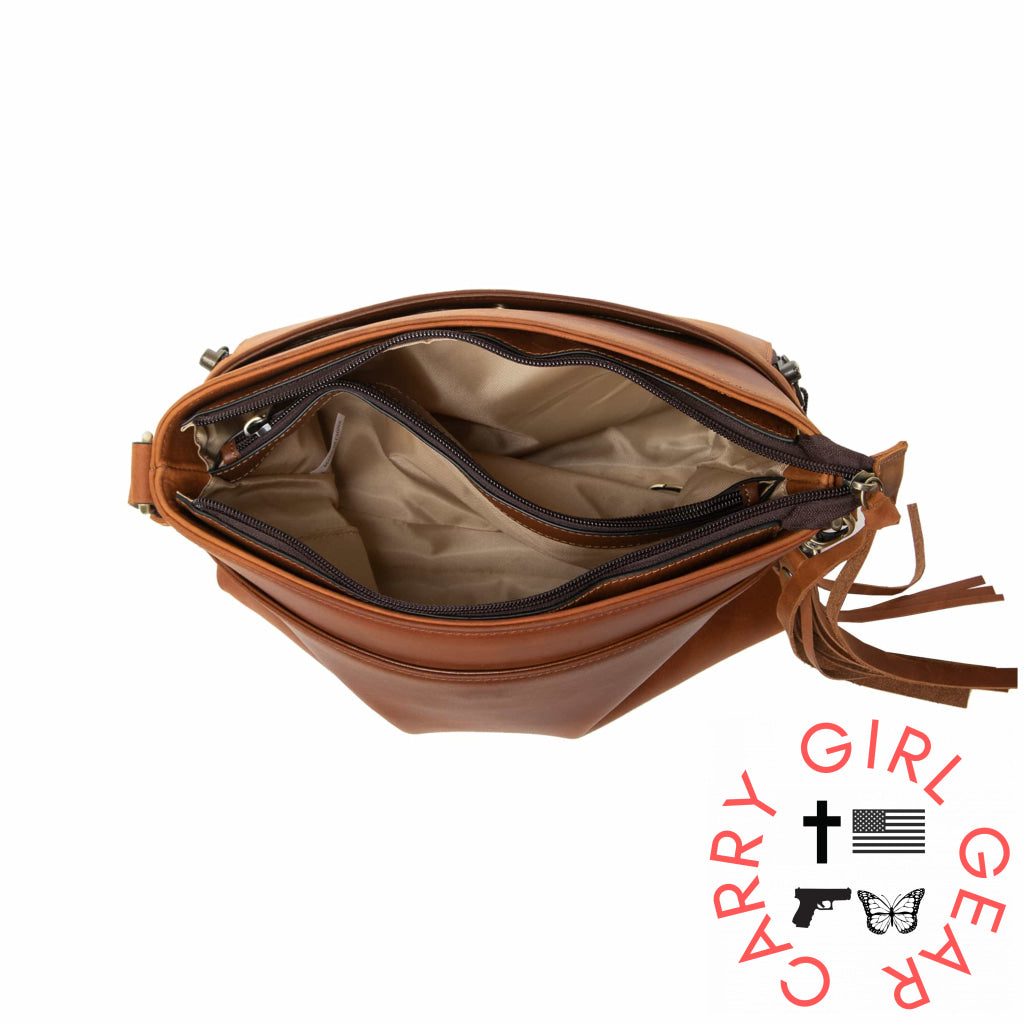 Concealed Carry Josie Leather Crossbody By Lady Conceal Bags