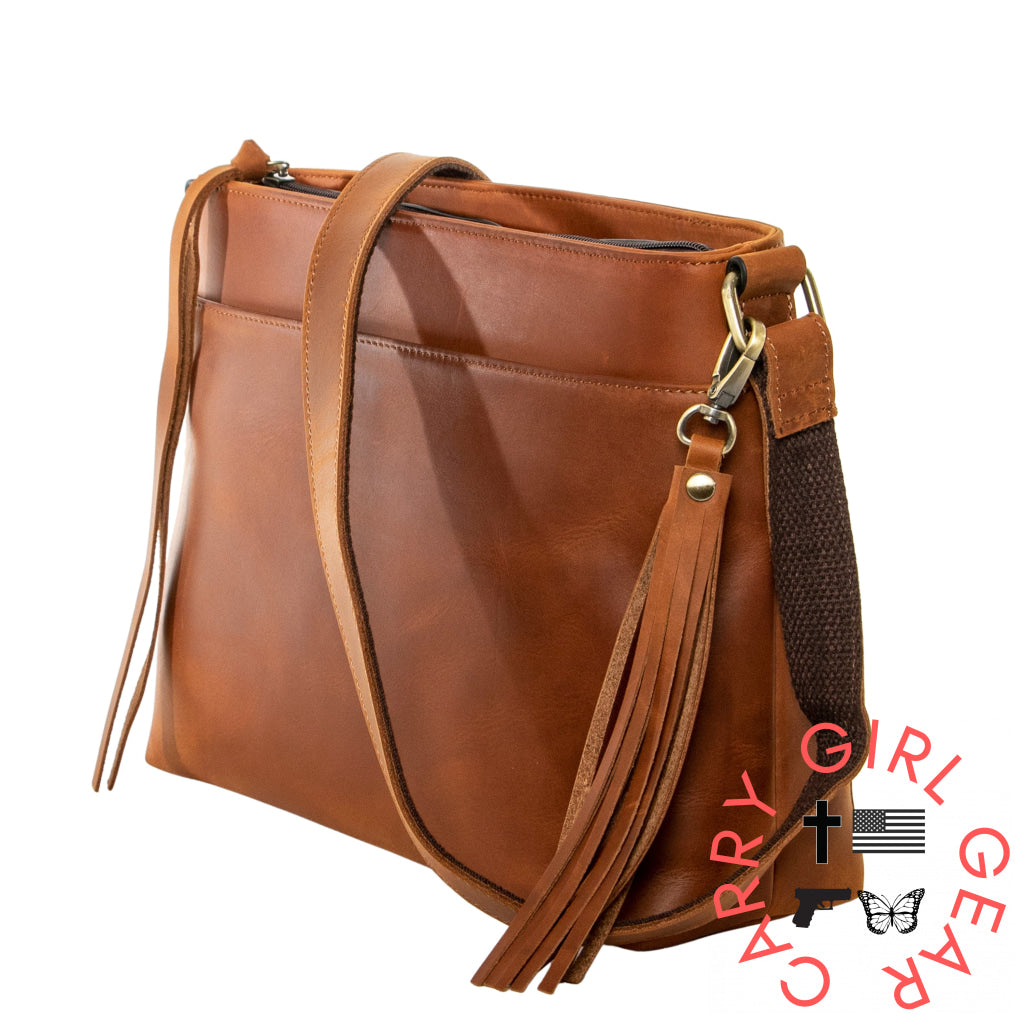 Concealed Carry Josie Leather Crossbody By Lady Conceal Bags