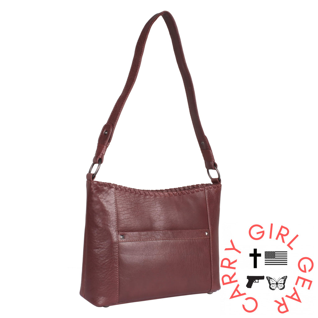 Concealed Carry Juliana Leather Hobo By Lady Conceal Mahogany Hobos