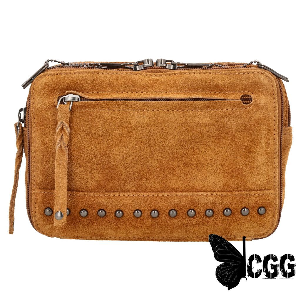 Concealed Carry Kailey Leather Purse Pack By Lady Conceal Chestnut Suede Fanny Packs