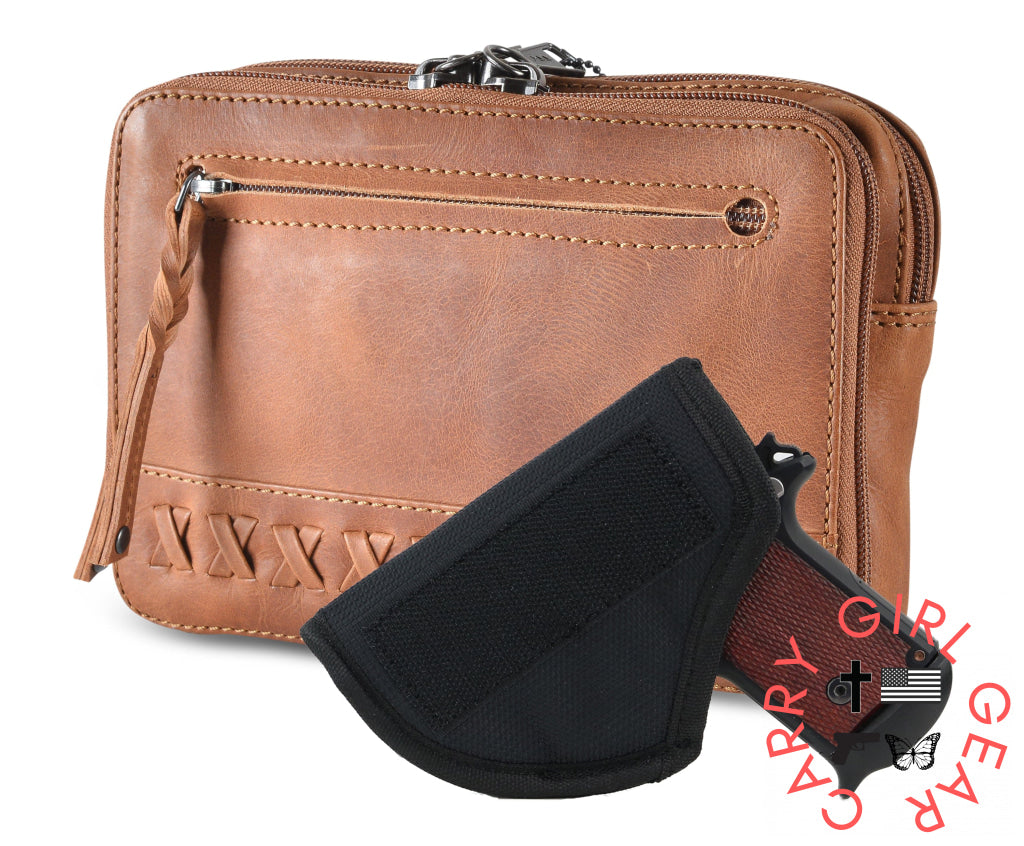 Concealed Carry Kailey Leather Purse Pack By Lady Conceal Fanny Packs