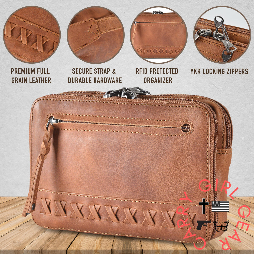 Concealed Carry Kailey Leather Purse Pack By Lady Conceal Fanny Packs