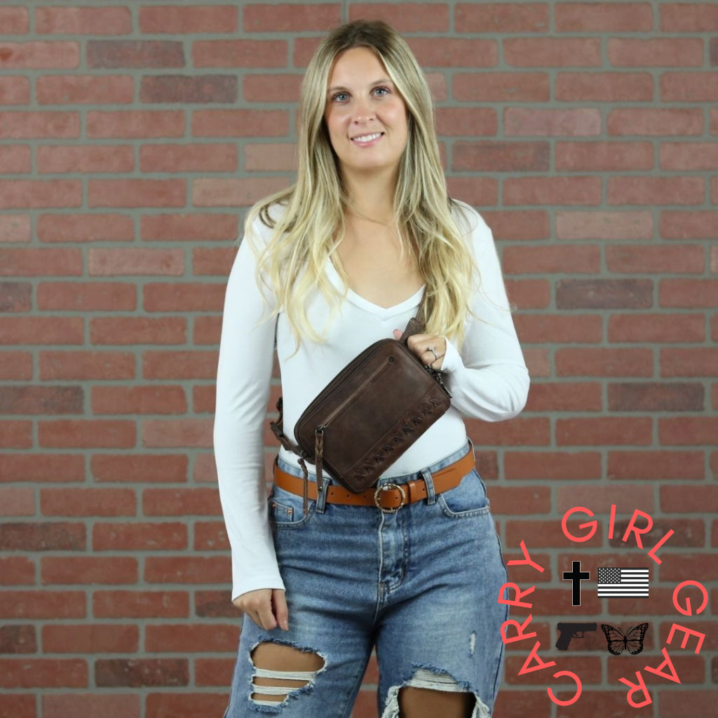 Concealed Carry Kailey Leather Purse Pack By Lady Conceal Fanny Packs