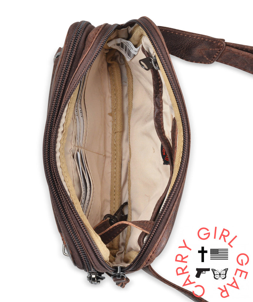 Concealed Carry Kailey Leather Purse Pack By Lady Conceal Fanny Packs