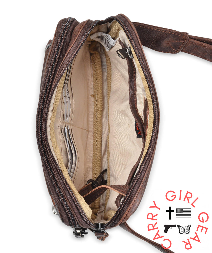 Concealed Carry Kailey Leather Purse Pack By Lady Conceal Fanny Packs