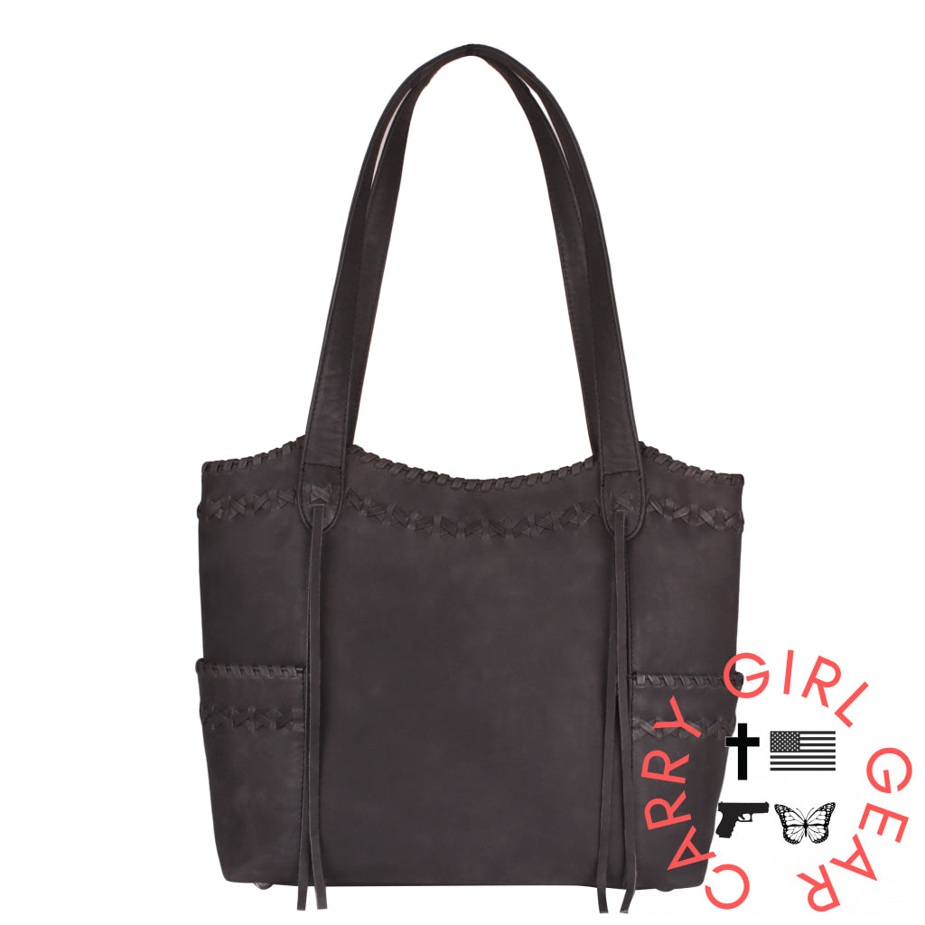 Concealed Carry Kendall Leather Tote By Lady Conceal Black Totes