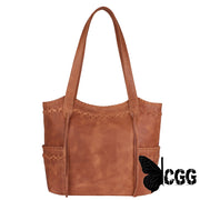 Concealed Carry Kendall Leather Tote By Lady Conceal Cognac Totes