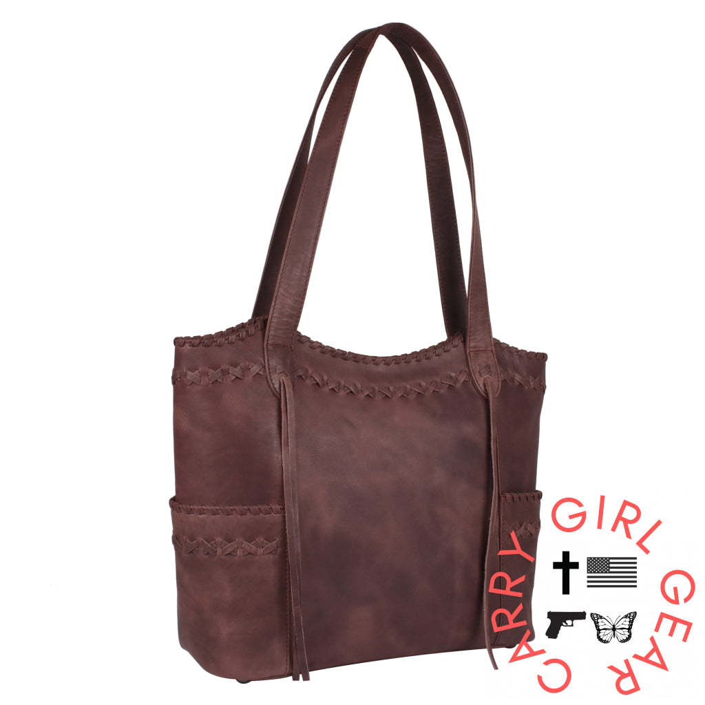 Concealed Carry Kendall Leather Tote By Lady Conceal Totes