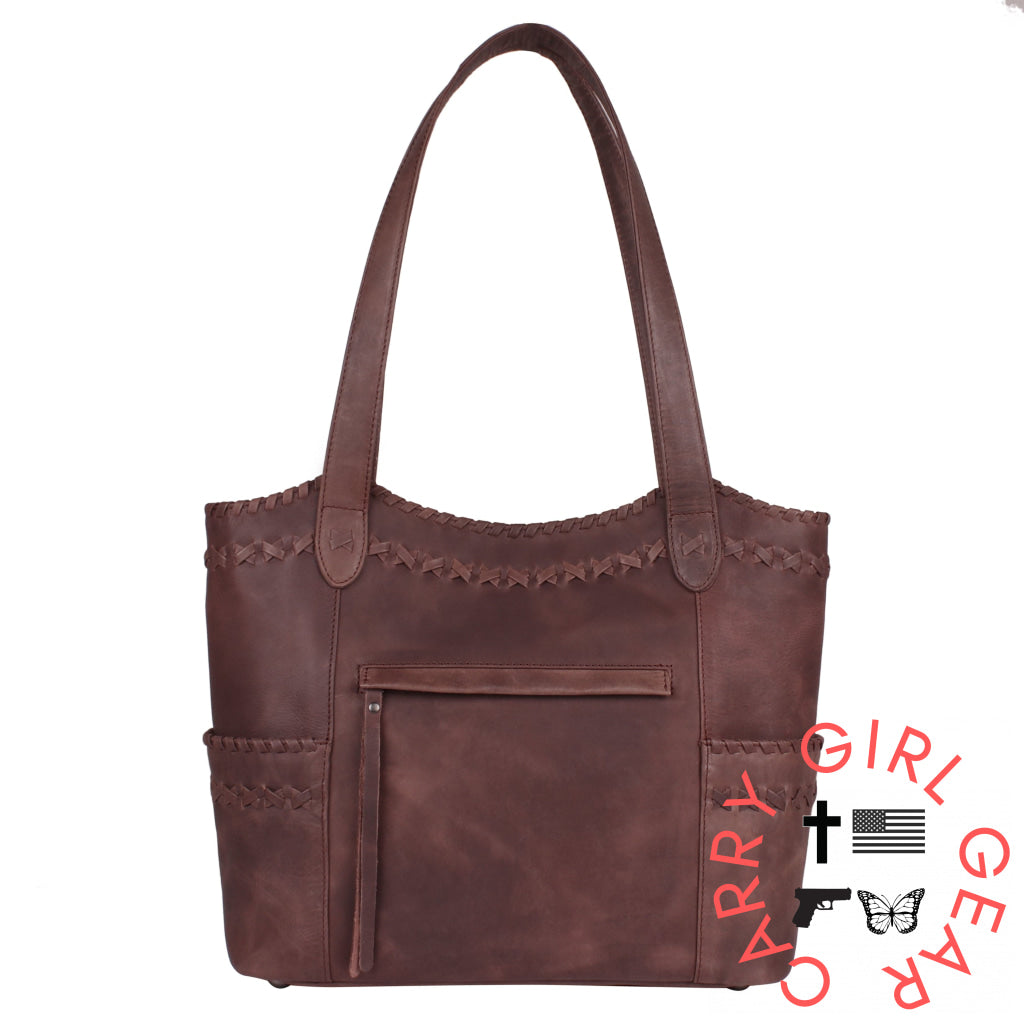 Concealed Carry Kendall Leather Tote By Lady Conceal Totes