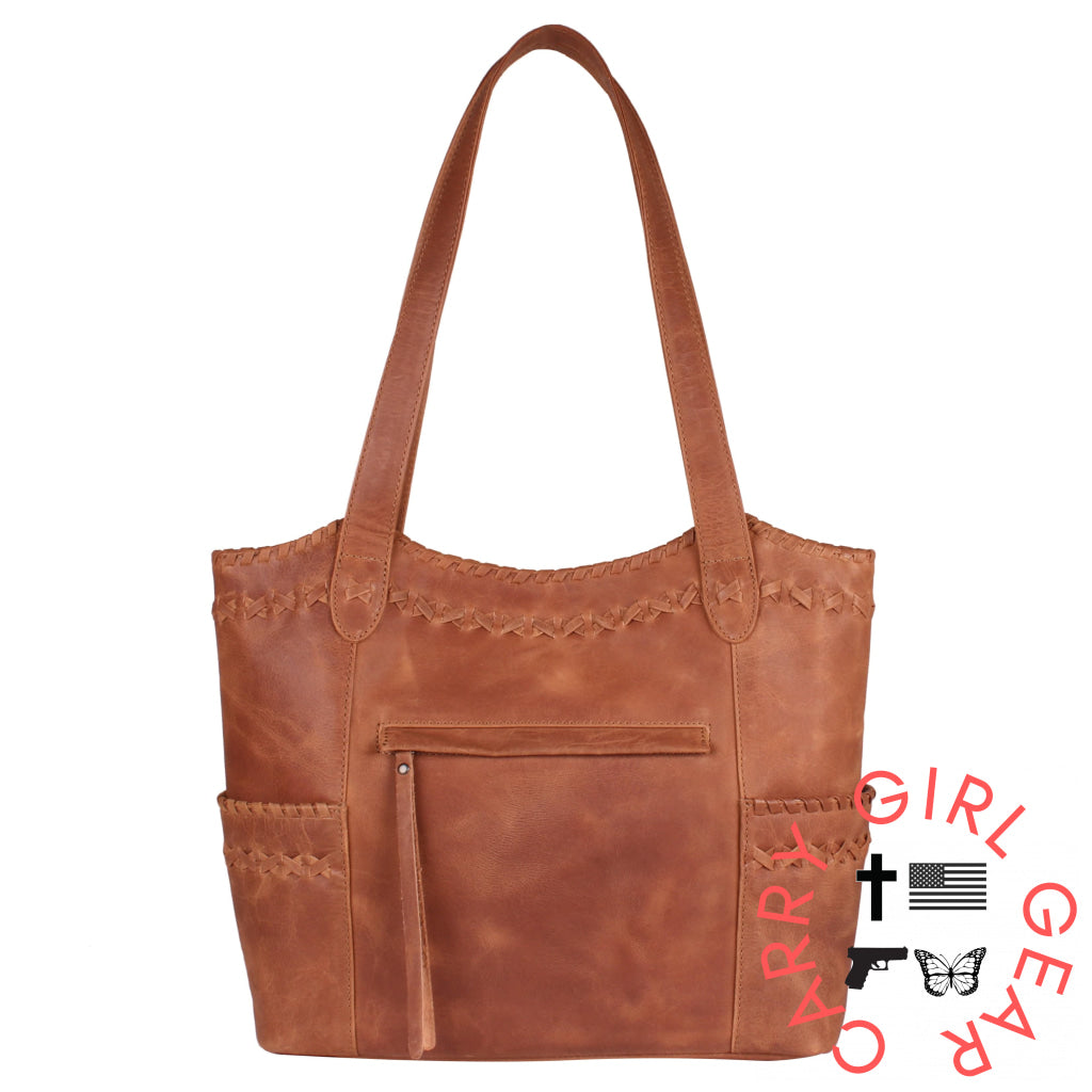 Concealed Carry Kendall Leather Tote By Lady Conceal Totes