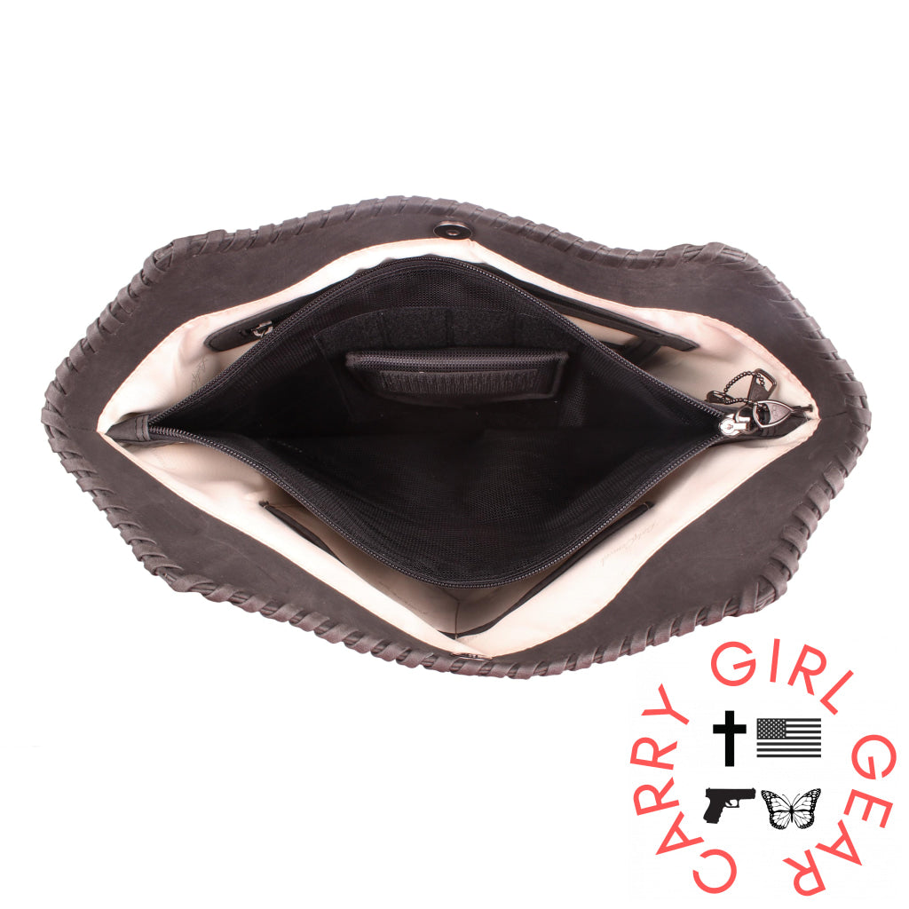 Concealed Carry Kendall Leather Tote By Lady Conceal Totes