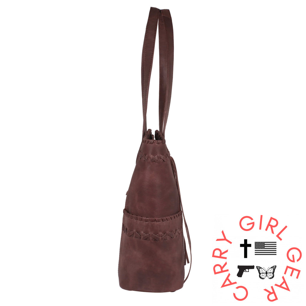 Concealed Carry Kendall Leather Tote By Lady Conceal Totes