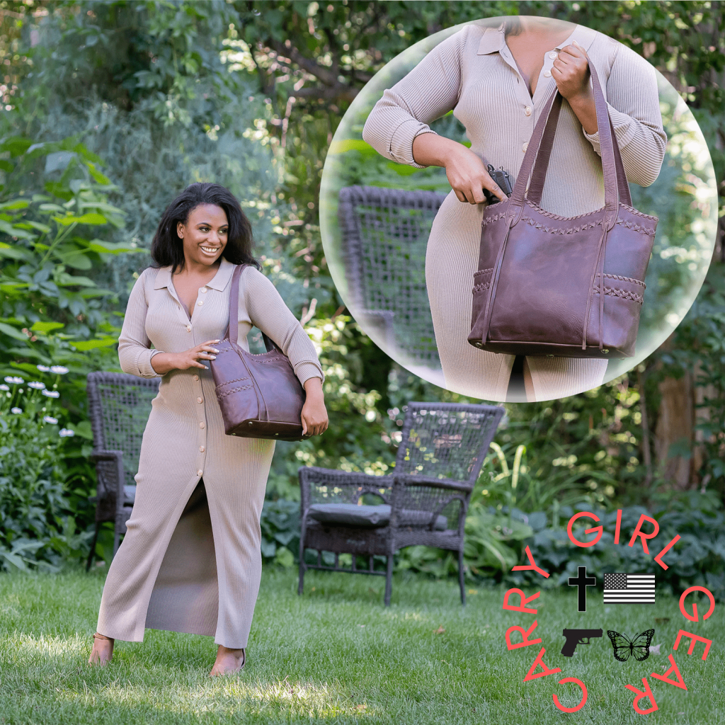 Concealed Carry Kendall Leather Tote By Lady Conceal Totes