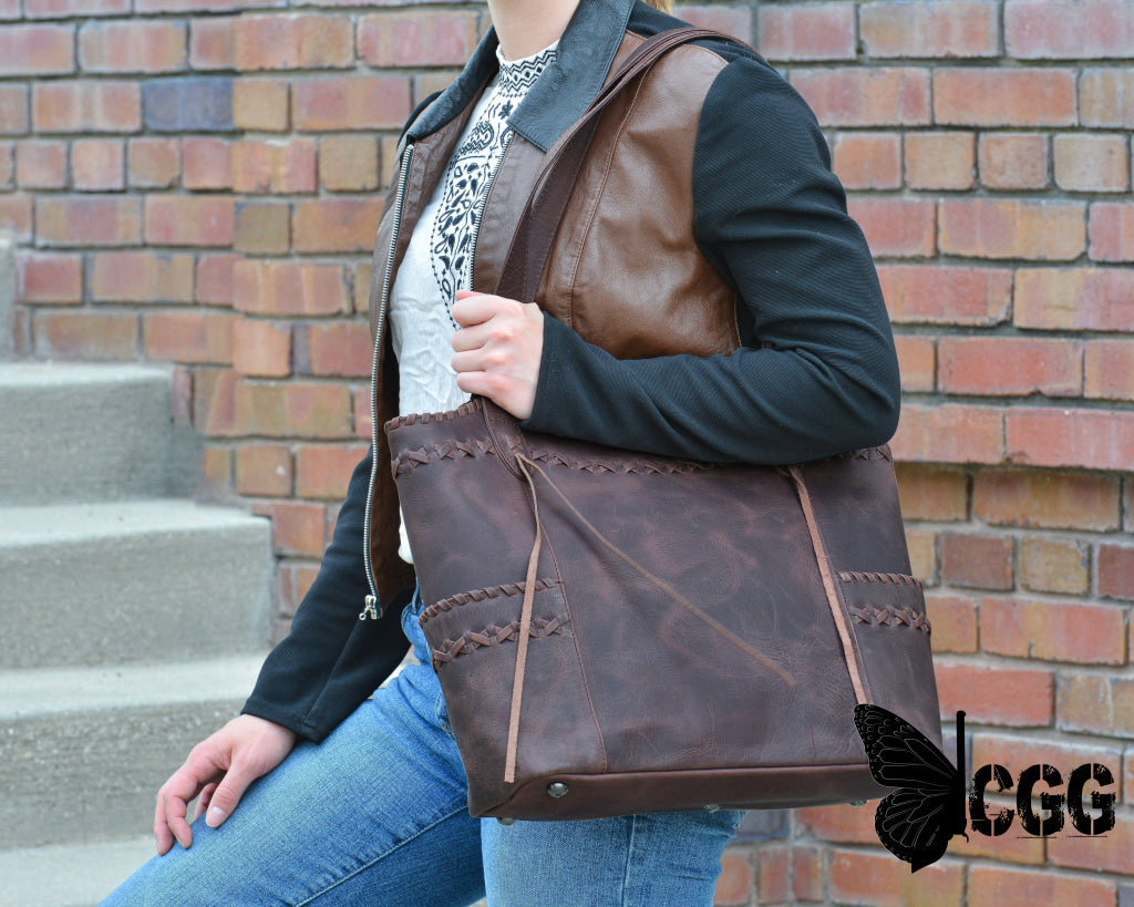 Concealed Carry Kendall Leather Tote By Lady Conceal Totes