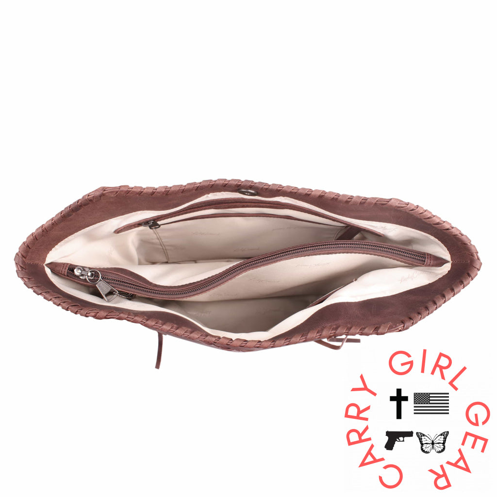 Concealed Carry Kendall Leather Tote By Lady Conceal Totes