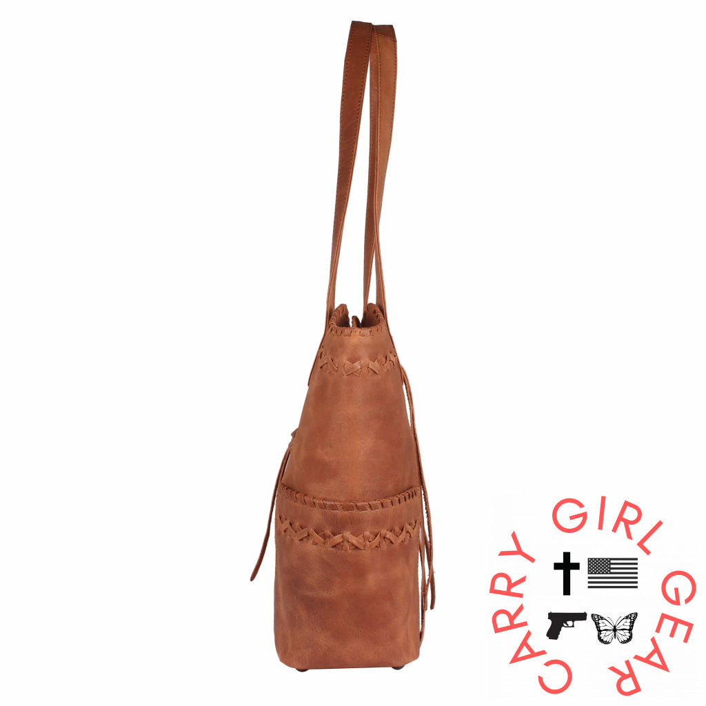 Concealed Carry Kendall Leather Tote By Lady Conceal Totes