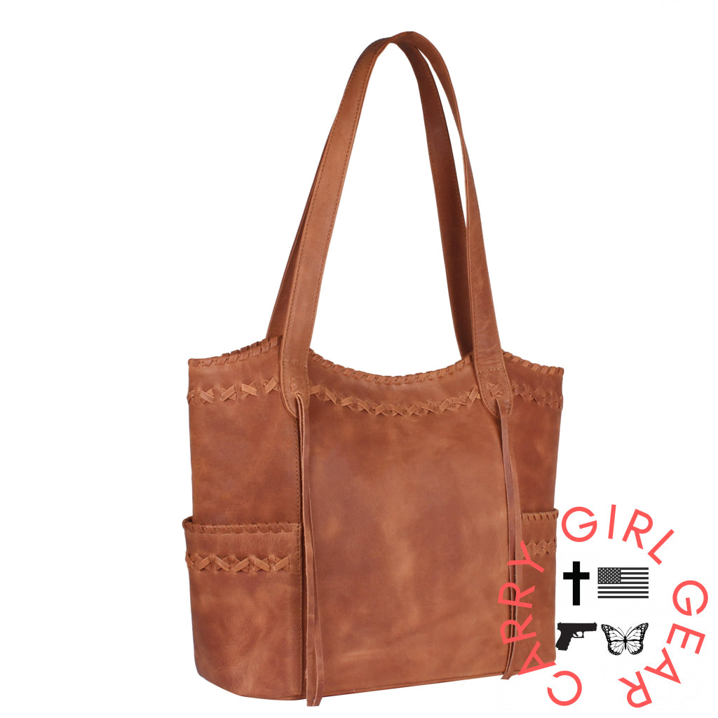 Concealed Carry Kendall Leather Tote By Lady Conceal Totes