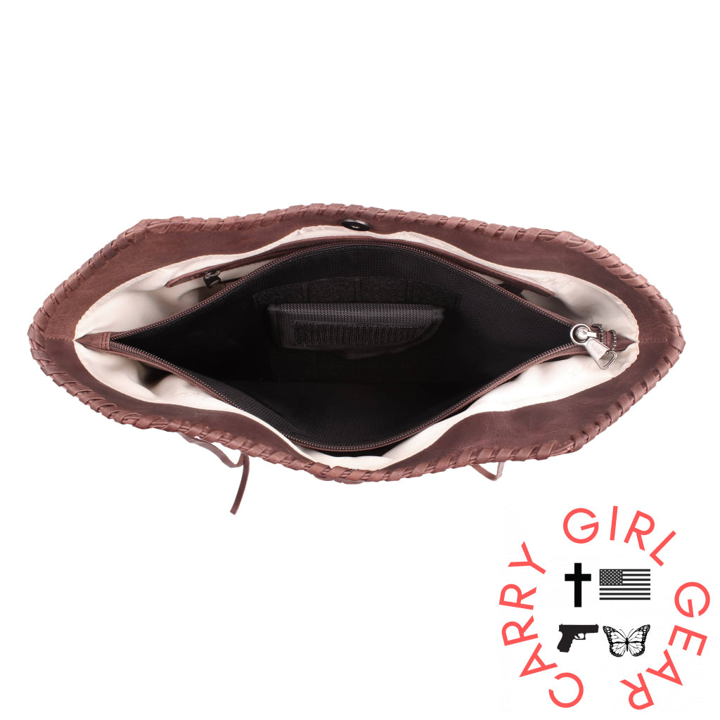 Concealed Carry Kendall Leather Tote By Lady Conceal Totes