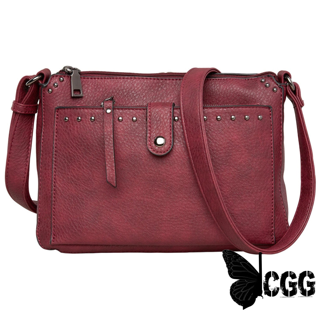 Concealed Carry Kinsley Crossbody With Rfid Slim Wallet By Lady Conceal Burgundy Bags