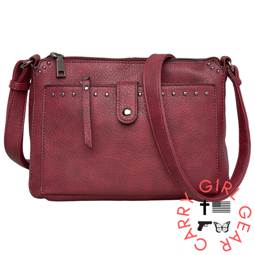 Concealed Carry Kinsley Crossbody With Rfid Slim Wallet By Lady Conceal Burgundy Bags