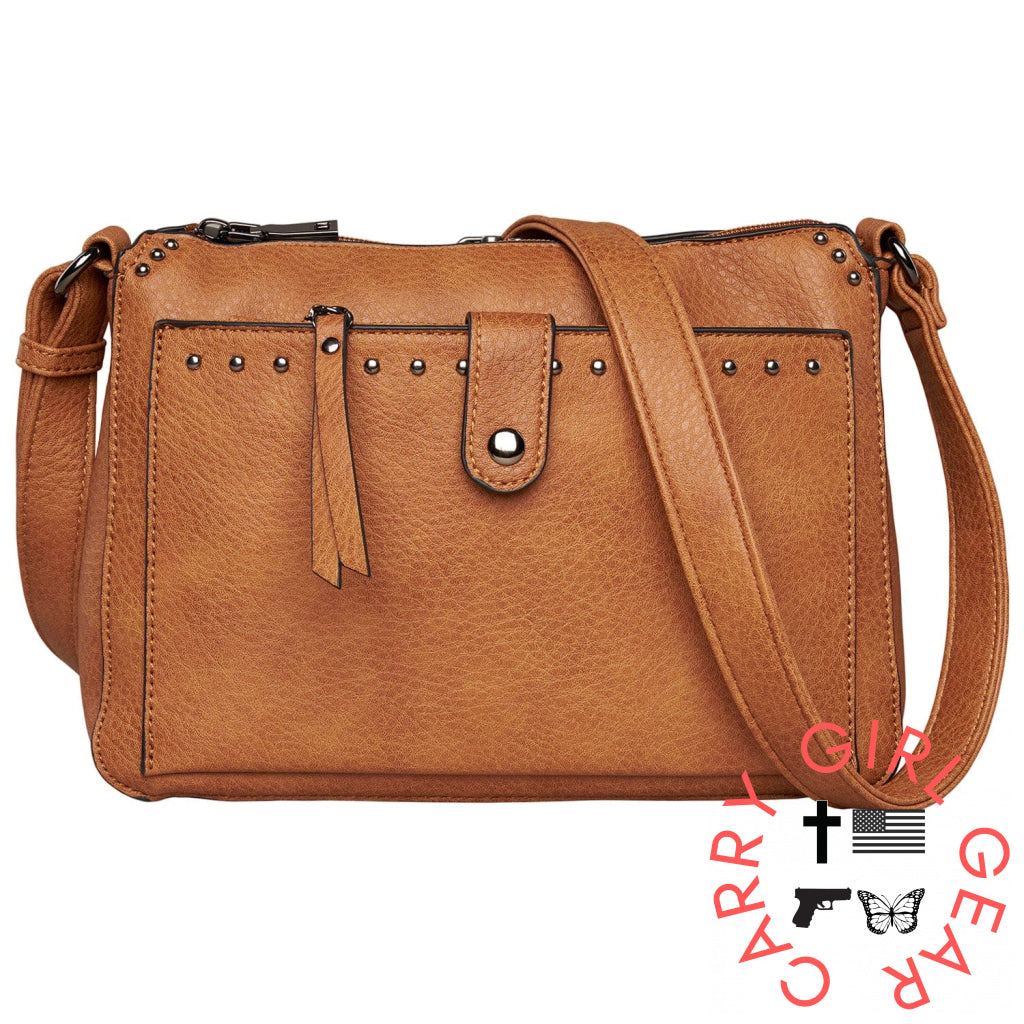 Concealed Carry Kinsley Crossbody With Rfid Slim Wallet By Lady Conceal Cinnamon Bags