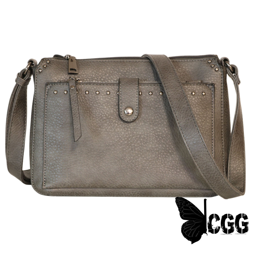 Concealed Carry Kinsley Crossbody With Rfid Slim Wallet By Lady Conceal Gray Bags