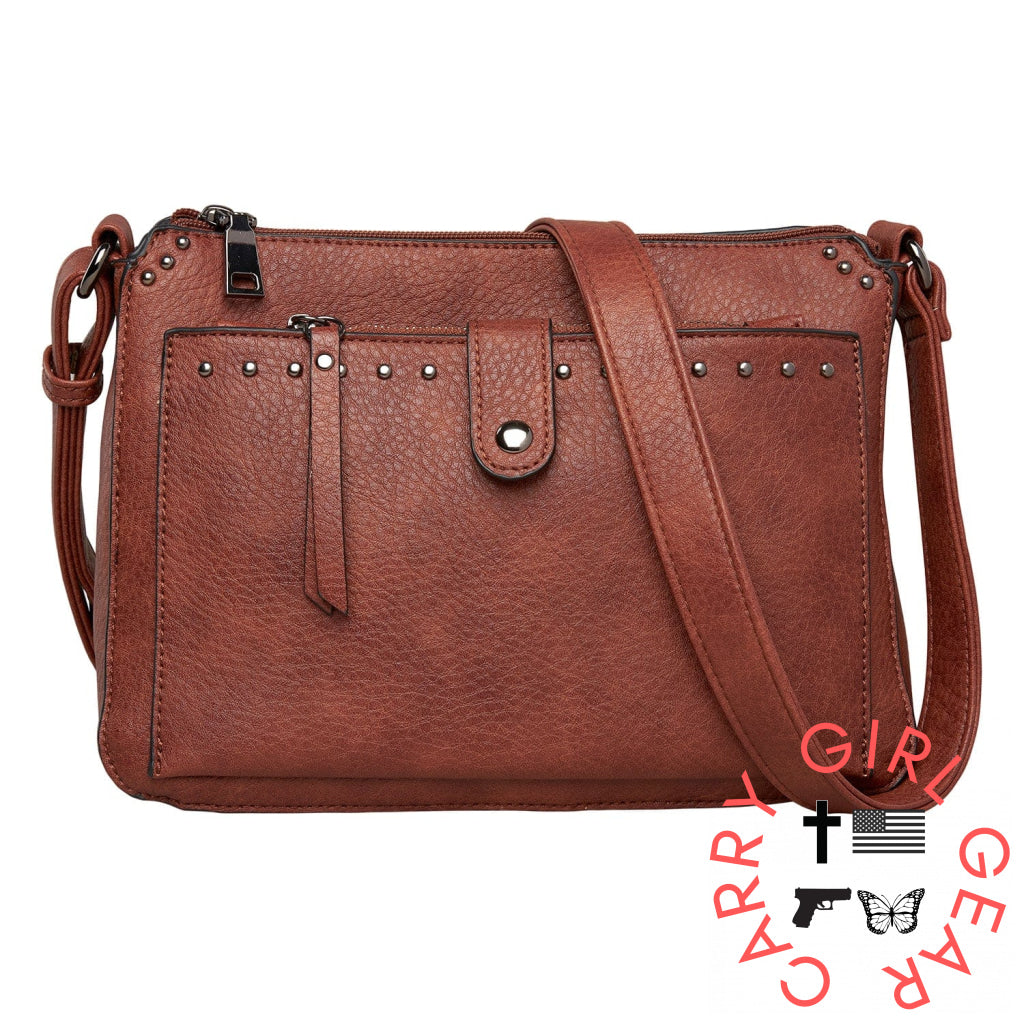 Concealed Carry Kinsley Crossbody With Rfid Slim Wallet By Lady Conceal Mahogany Bags