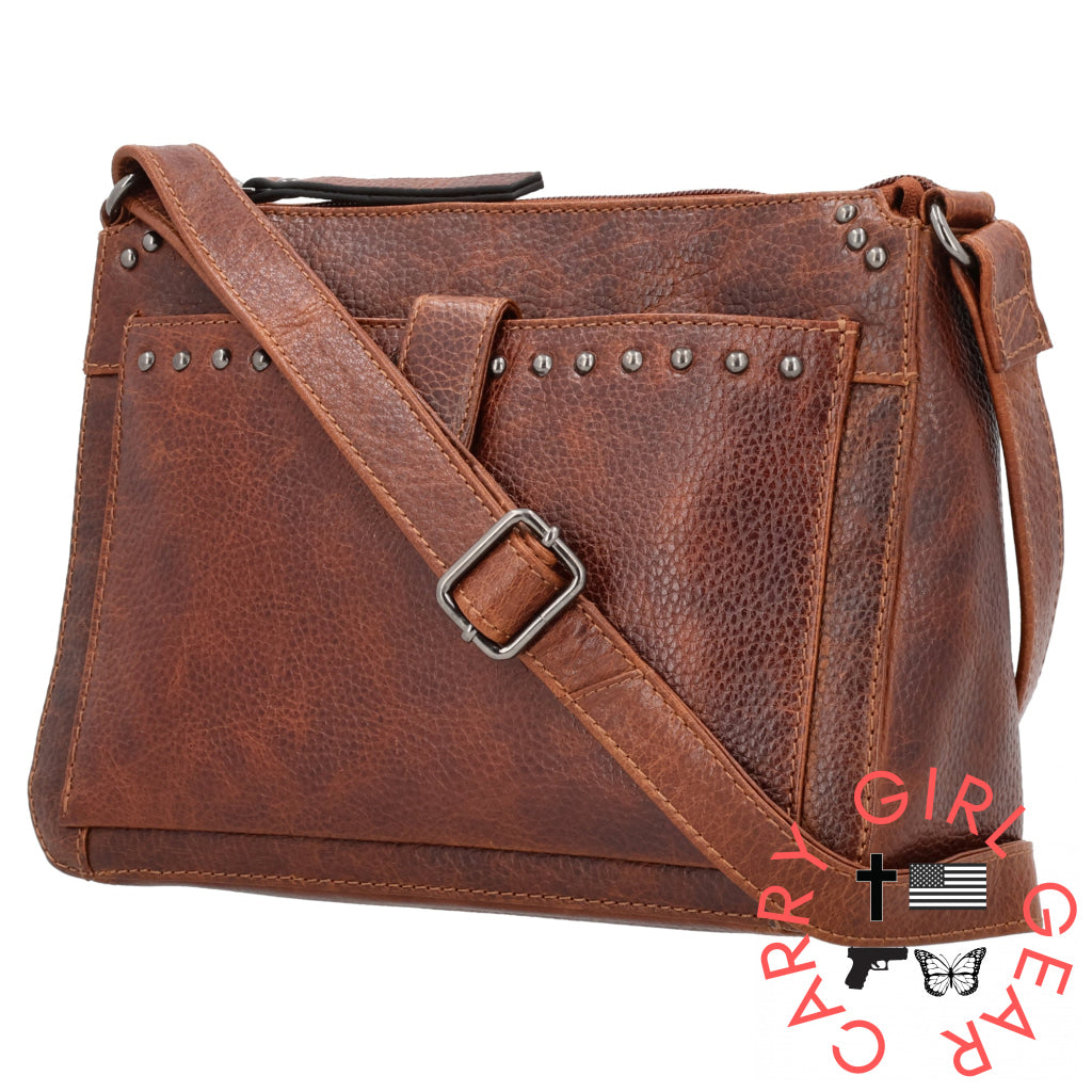 Concealed Carry Leah Buffalo Leather Crossbody W/Wallet By Lady Conceal