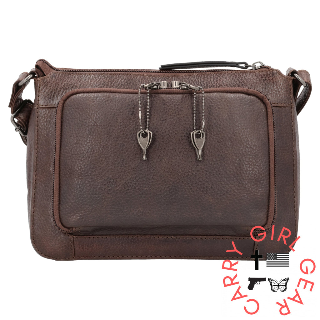 Concealed Carry Leah Buffalo Leather Crossbody W/Wallet By Lady Conceal